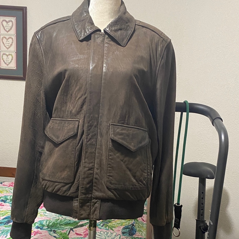 Wilsons Leather Dark Brown Bomber Jacket